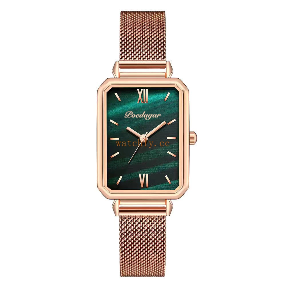 Vintage Square Dial Analog Quartz Women's Watch - Waterproof Roman Numerals Fashion Wrist Watch for Ladies